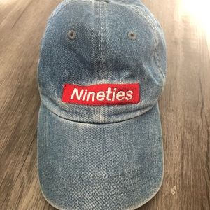 “Nineties” denim dad hat.